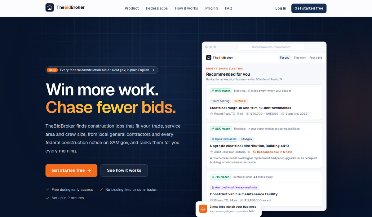 TheBidBroker homepage